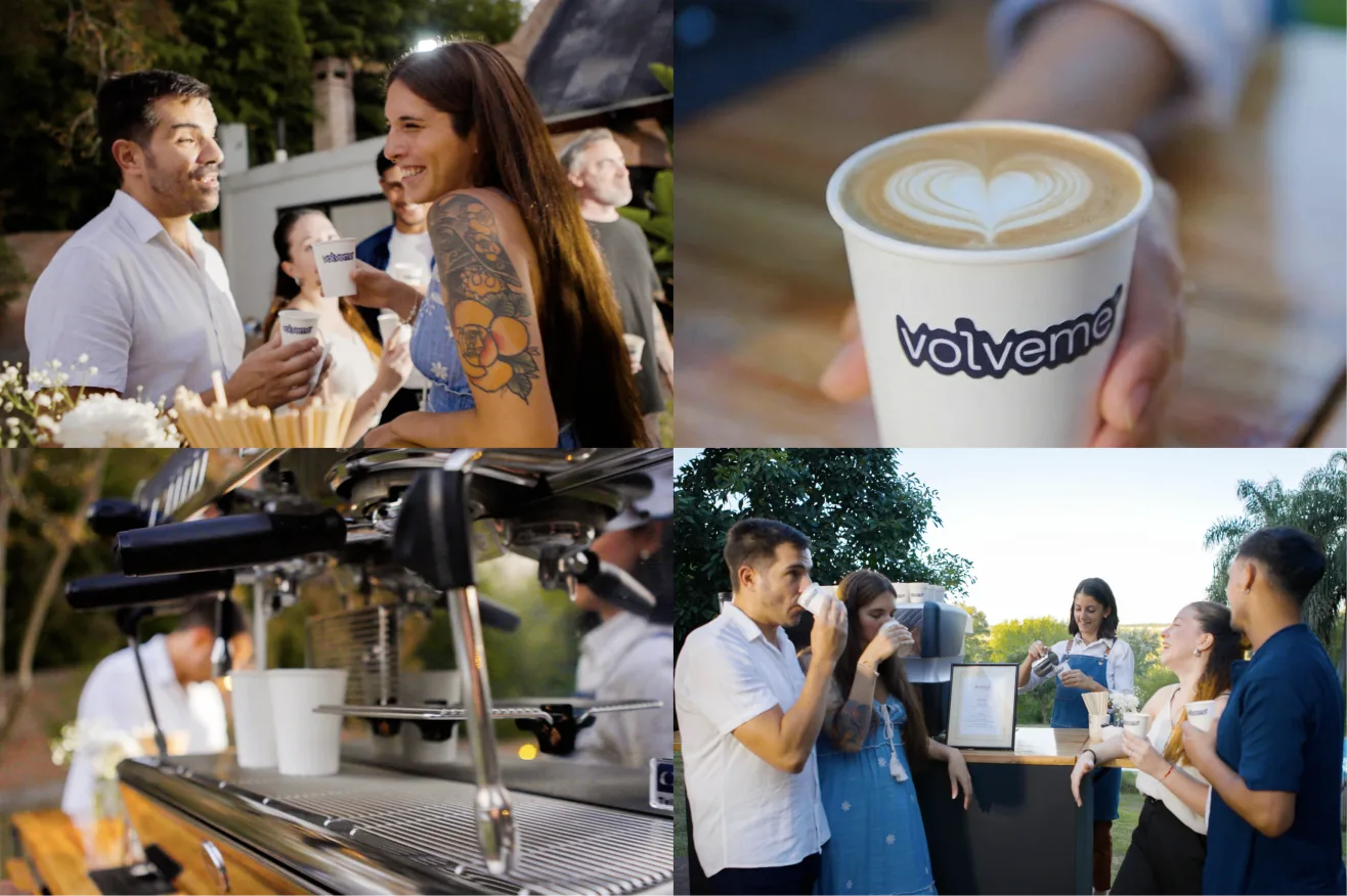 Barra de café móvil Volveme con máquina espresso profesional
